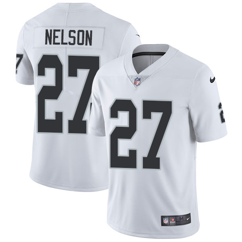 Nike Oakland Raiders #27 Reggie Nelson White Men’s Stitched NFL Vapor Untouchable Limited Jersey