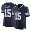 Men’s Dallas Cowboys #15 Ezekiel Elliott Navy 2023 F.U.S.E Vapor Untouchable Limited Football Stitched Jersey