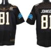 Men’s Detroit Lions #81 Calvin Johnson Black 2016 Pro Bowl Nike Elite Jersey