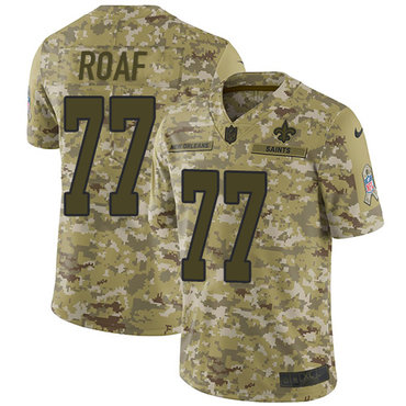 Nike Saints #77 Willie Roaf Camo Men’s Stitched NFL Limited 2018 Salute To Service Jersey