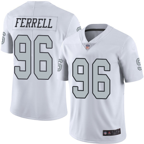 Raiders #96 Clelin Ferrell White Men’s Stitched Football Limited Rush Jersey