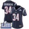 #34 Limited Rex Burkhead Navy Blue Nike NFL Home Women’s Jersey New England Patriots Vapor Untouchable Super Bowl LIII Bound