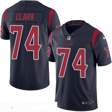 Men’s Houston Texans #74 Chris Clark Navy Blue 2016 Color Rush Stitched NFL Nike Limited Jersey