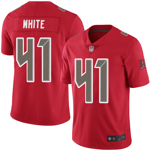 Buccaneers #41 Devin White Red Men’s Stitched Football Limited Rush Jersey