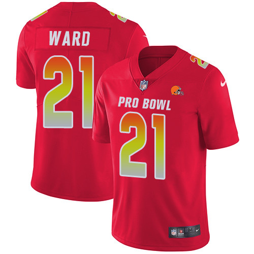 Nike Cleveland Browns #21 Denzel Ward Red Men’s Stitched NFL Limited AFC 2019 Pro Bowl Jersey