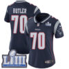 #70 Limited Adam Butler Navy Blue Nike NFL Home Women’s Jersey New England Patriots Vapor Untouchable Super Bowl LIII Bound