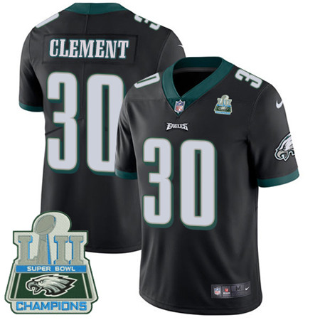 Nike Eagles #30 Corey Clement Black Alternate Super Bowl LII Champions Men’s Stitched NFL Vapor Untouchable Limited Jersey