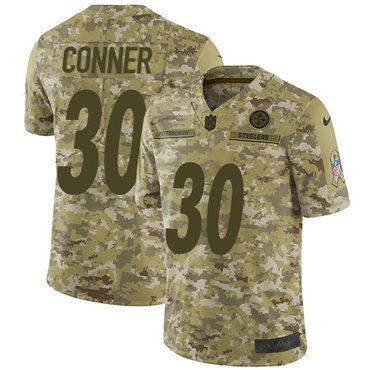 Nike Steelers #30 James Conner Camo Men’s Stitched NFL Limited 2018 Salute To Service Jersey