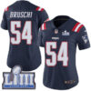#54 Limited Tedy Bruschi Navy Blue Nike NFL Women’s Jersey New England Patriots Rush Vapor Untouchable Super Bowl LIII Bound