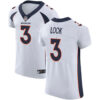 Broncos #3 Drew Lock White Men’s Stitched Football Vapor Untouchable Elite Jersey