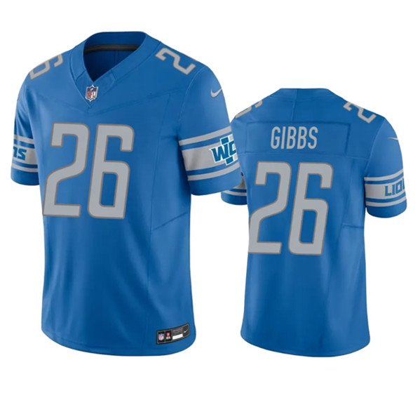 Men’s Detroit Lions #26 Jahmyr Gibbs Blue 2023 F.U.S.E. Vapor Untouchable Limited Football Stitched Jersey