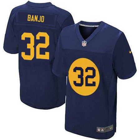 Men’s Green Bay Packers #32 Chris Banjo Navy BLue Elite Jersey