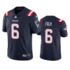 Men’s New England Patriots #6 Nick Folk Navy Vapor Untouchable Limited Stitched Jersey