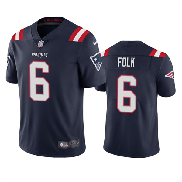 Men’s New England Patriots #6 Nick Folk Navy Vapor Untouchable Limited Stitched Jersey