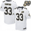 Men’s New Orleans Saints #33 Jamarca Sanford White 50th Season Patch Stitched NFL Nike Elite Jersey