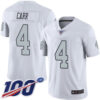 Raiders #4 Derek Carr White Men’s Stitched Football Limited Rush 100th Season Jersey