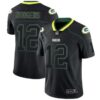 Nike Packers #12 Aaron Rodgers Lights Out Black Men’s Stitched NFL Limited Rush Jersey