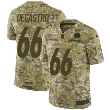 Nike Steelers #66 David DeCastro Camo Men’s Stitched NFL Limited 2018 Salute To Service Jersey