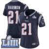 #21 Limited Duron Harmon Navy Blue Nike NFL Home Women’s Jersey New England Patriots Vapor Untouchable Super Bowl LIII Bound