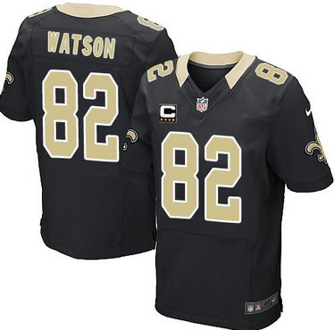 Men’s New Orleans Saints #82 Benjamin Watson Black Team Color C Patch NFL Nike Elite Jersey