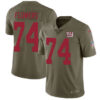 Nike New York Giants #74 Ereck Flowers Olive Men’s Stitched NFL Limited 2017 Salute to Service Jersey