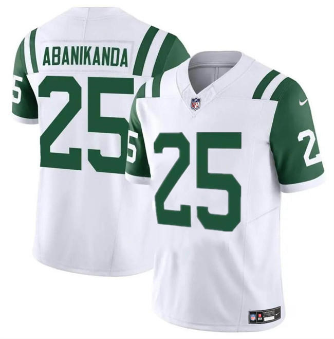 Men’s New York Jets #25 Israel Abanikanda White Classic Alternate Vapor F.U.S.E. Limited Football Stitched Jersey