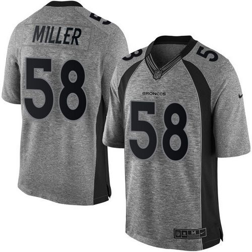 Nike Broncos #58 Von Miller Gray Men’s Stitched NFL Limited Gridiron Gray Jersey