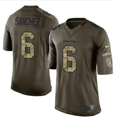 Nike Broncos #6 Mark Sanchez Green Men’s Stitched NFL Limited Salute To Service Jersey