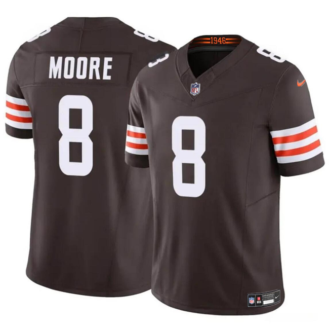 Men’s Cleveland Browns #8 Elijah Moore Brown 2023 F.U.S.E Vapor Limited Football Stitched Jersey