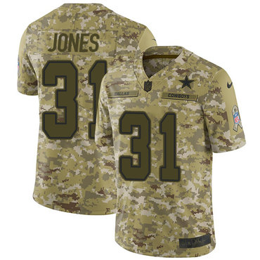 Nike Cowboys #31 Byron Jones Camo Men’s Stitched NFL Limited 2018 Salute To Service Jersey