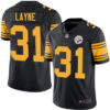Steelers #31 Justin Layne Black Men’s Stitched Football Limited Rush Jersey