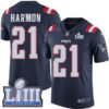 Men’s New England Patriots #21 Duron Harmon Navy Blue Nike NFL Rush Vapor Untouchable Super Bowl LIII Bound Limited Jersey