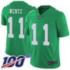 Eagles #11 Carson Wentz Green Men’s Stitched Football Limited Rush 100th Season Jersey