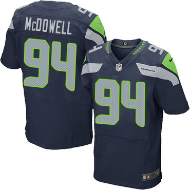 Nike Seattle Seahawks #94 Malik McDowell Steel Blue Team Color Men’s Stitched NFL Elite Jersey