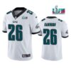 Men’s Philadelphia Eagles #26 Miles Sanders White Super Bowl LVII Patch Vapor Untouchable Limited Stitched Jersey