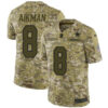 Nike Cowboys #8 Troy Aikman Camo Men’s Stitched NFL Limited 2018 Salute To Service Jersey