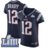 #12 Elite Tom Brady Navy Blue Nike NFL Home Men’s Jersey New England Patriots Vapor Untouchable Super Bowl LIII Bound
