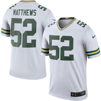 Men’s Green Bay Packers #52 Clay Matthews Nike White Color Rush Legend Jersey