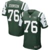 Men’s New York Jets #76 Wesley Johnson Green Team Color NFL Nike Elite Jersey