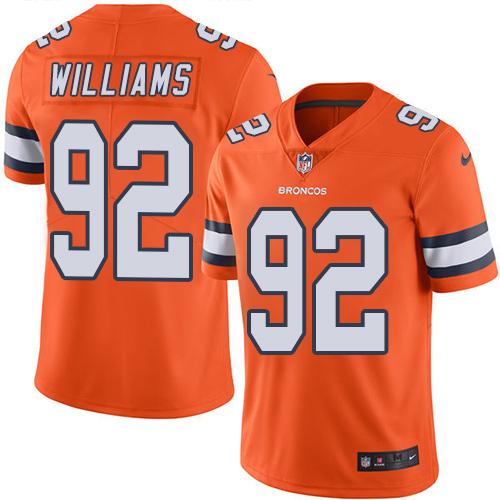 Nike Broncos #92 Sylvester Williams Orange Men’s Stitched NFL Limited Rush Jersey