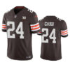 Men’s Cleveland Browns #24 Nick Chubb Brown 2023 F.U.S.E. With Jim Brown Memorial Patch Vapor Untouchable Limited Football Stitched Jersey