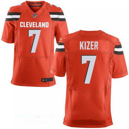 Men’s 2017 NFL Draft Cleveland Browns #7 DeShone Kizer Orange Alternate Stitched NFL Nike Elite Jersey