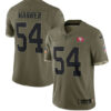 Men’s San Francisco 49ers #54 Fred Warner 2022 Olive Salute To Service Limited Stitched Jersey