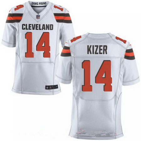 Men’s 2017 NFL Draft Cleveland Browns #14 DeShone Kizer White Road Stitched NFL Nike Elite Jersey