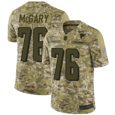 Falcons #76 Kaleb McGary Camo Men’s Stitched Football Limited 2018 Salute To Service Jersey