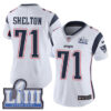 #71 Limited Danny Shelton White Nike NFL Road Women’s Jersey New England Patriots Vapor Untouchable Super Bowl LIII Bound