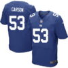 Men’s New York Giants #53 Harry Carson Royal Blue Team Color NFL Nike Elite Jersey