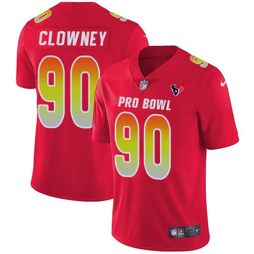 Nike Houston Texans #90 Jadeveon Clowney Red Men’s Stitched NFL Limited AFC 2019 Pro Bowl Jersey