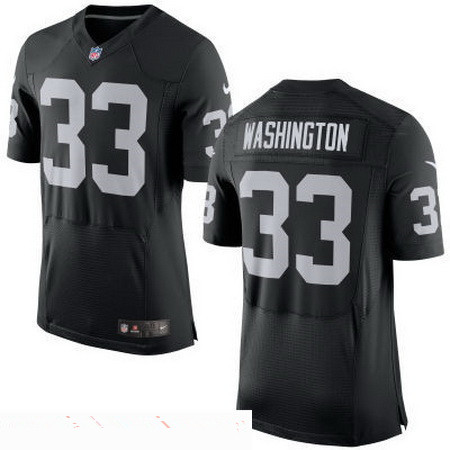 Men’s Oakland Raiders #33 DeAndre Washington NEW Black Team Color Stitched NFL Nike Elite Jersey