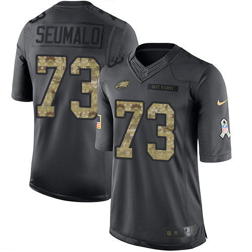 Men’s Philadelphia Eagles #73 Isaac Seumalo Black Anthracite 2016 Salute To Service Stitched NFL Nike Limited Jersey
